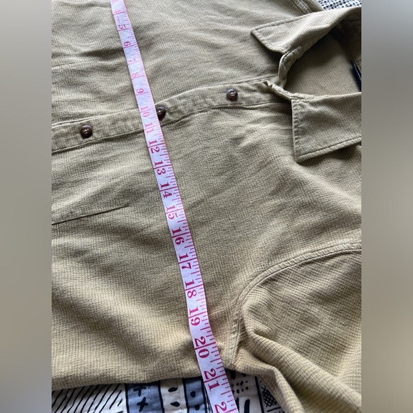 Vintage 90s Patagonia Yellow Organic Cotton Button Up Long Sleeve Shirt Large - Picture 6 of 10